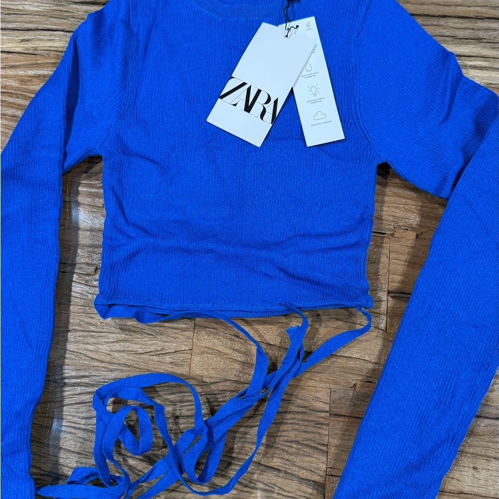 Zara Women's Blue Long Sleeve Top